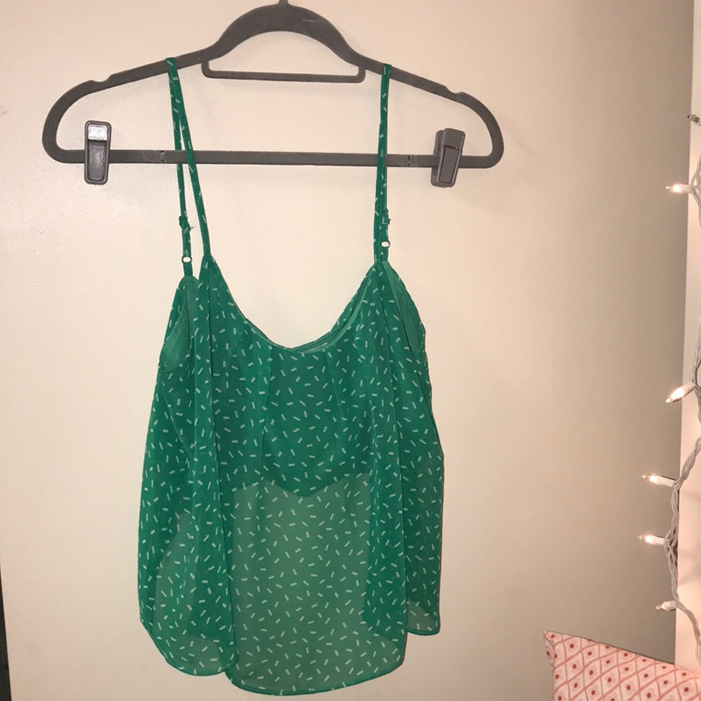 Boutique Flowy Sheer Cropped Tank